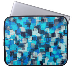 abstraktes Muster in blau und schwarz Laptopschutzhülle