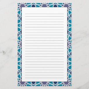Abstraktes Muster in Blauem und in Grauem Briefpapier