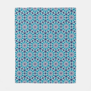 Abstraktes Muster in Blauem und in Grauem Fleecedecke