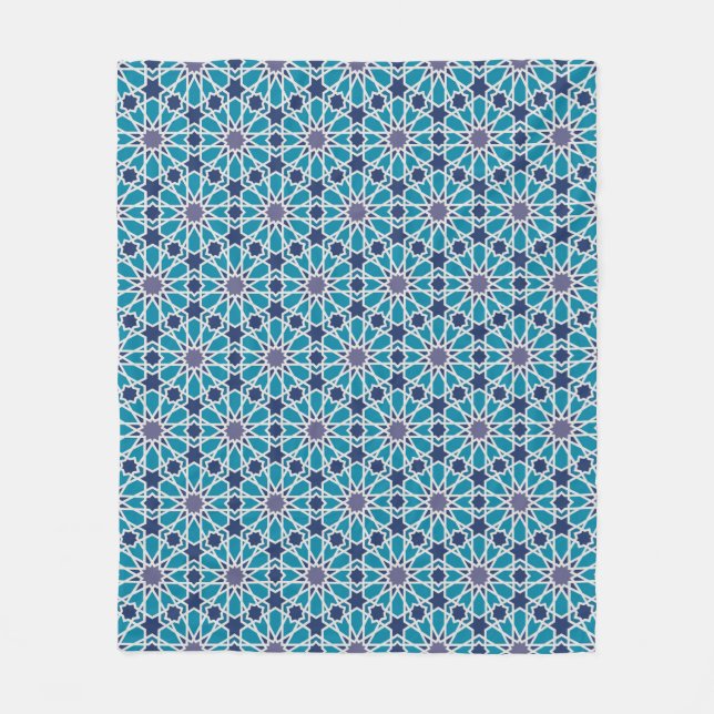 Abstraktes Muster in Blauem und in Grauem Fleecedecke (Vorderseite)