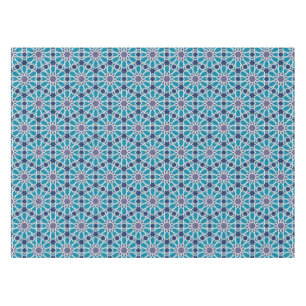 Abstraktes Muster in Blauem und in Grauem Tischdecke