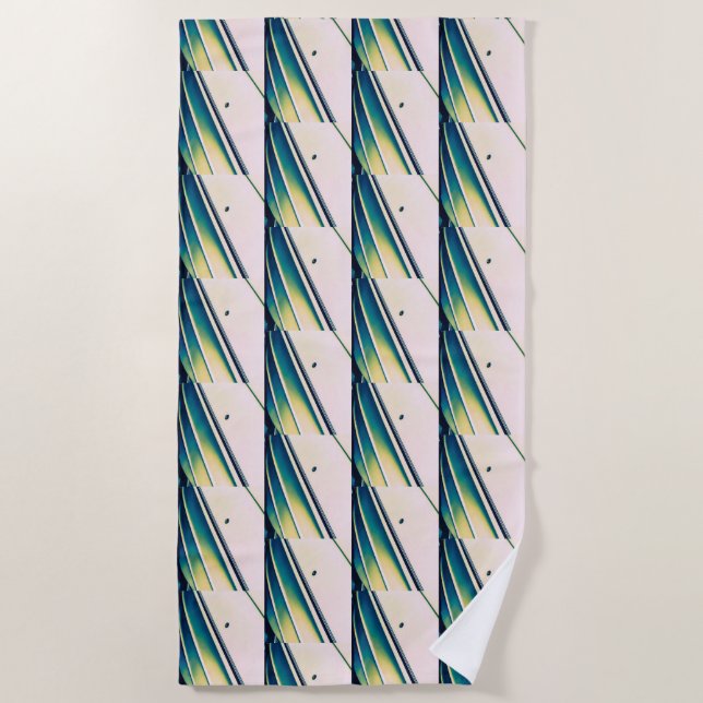 Abstraktes Muster in Blue Beach Handtuch (Vorderseite)