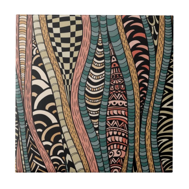 Abstraktes Muster in der ethnischen Art Fliese (Vorderseite)