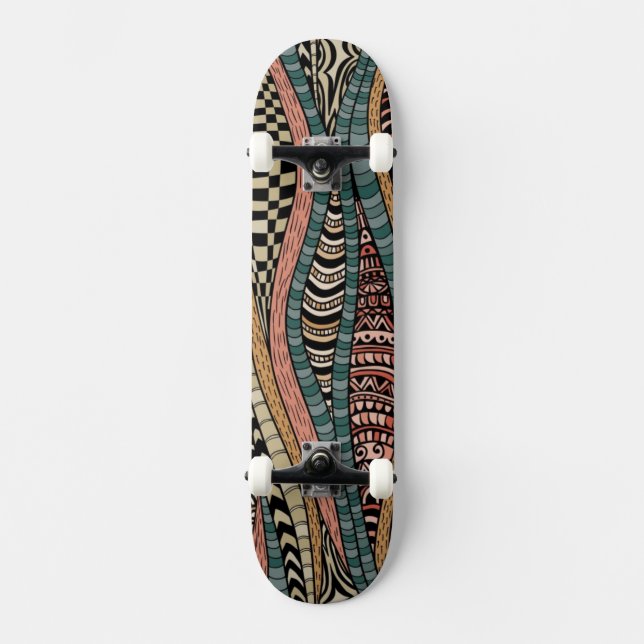 Abstraktes Muster in der ethnischen Art Skateboard (Vorderseite)