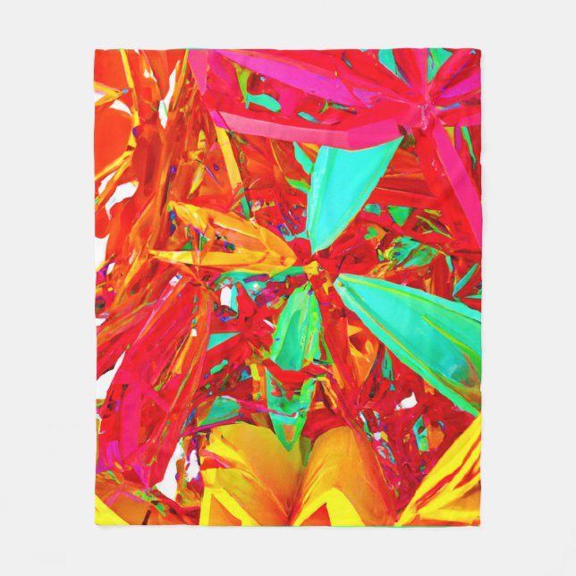 Abstraktes Muster in lebhaften Farben Fleecedecke (Vorderseite)