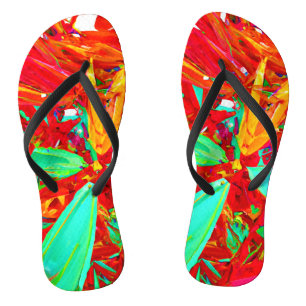 Abstraktes Muster in lebhaften Farben Flip Flops
