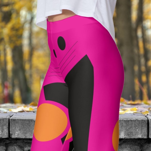 Abstraktes Muster in leuchtendem Rosa Leggings (Abstract on Hot Pink)