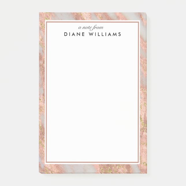 Abstraktes Muster in rosa Marmor Post-it Klebezettel (Vorderseite)