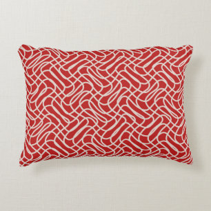 Abstraktes Muster in Rot und Creme Dekokissen