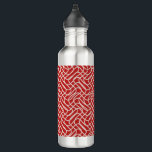 Abstraktes Muster in Rot und Creme Edelstahlflasche<br><div class="desc">Abstrakte Linie - rot und creme.</div>