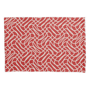 Abstraktes Muster in Rot und Creme Kissenbezug