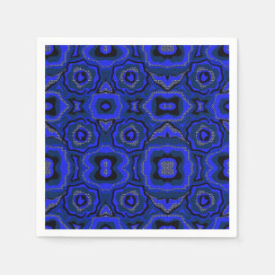 Abstraktes Muster in Schwarz und Indigoblau. Serviette