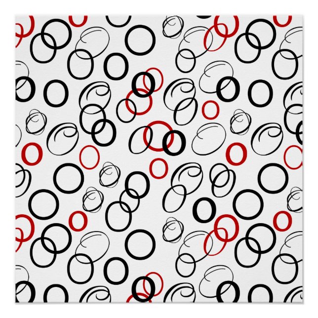 Abstraktes Muster in Schwarz und Rot Poster (Vorderseite)