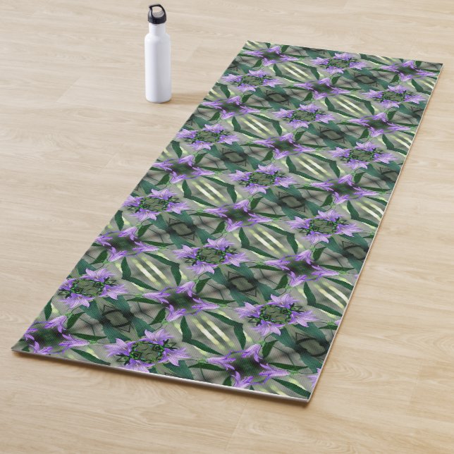 Abstraktes Muster in zarten violetten Blumen Yogamatte (Beispiel)