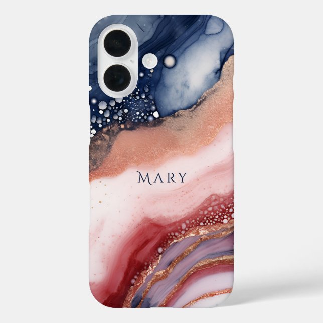 Abstraktes Muster iPhone Gehäuse. Individuelle Nam iPhone 16 Hülle (Rückseite)