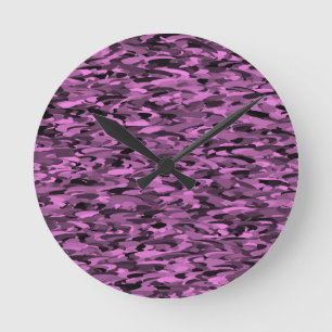 Abstraktes Muster Lila Runde Wanduhr