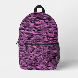 Abstraktes Muster Lila Schwarz Bedruckter Rucksack