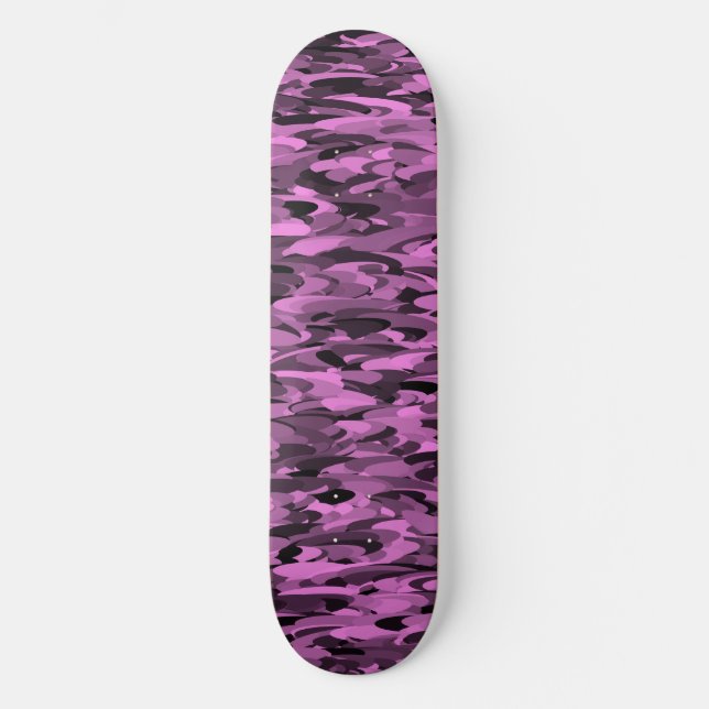 Abstraktes Muster Lila Skateboard (Vorderseite)