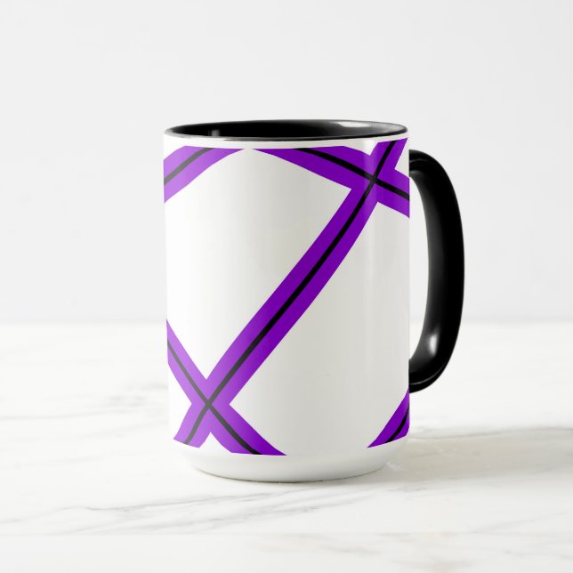 Abstraktes Muster - lila Tasse (VorderseiteRechts)