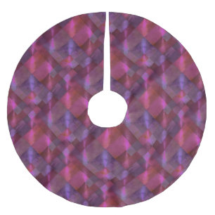 Abstraktes Muster Magenta und Lila Polyester Weihnachtsbaumdecke