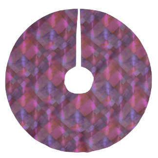 Abstraktes Muster Magenta und Lila Polyester Weihnachtsbaumdecke