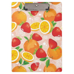 Abstraktes Muster mit Erdbeere Klemmbrett