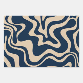 Abstraktes Muster mit flüssigem Swirl Geschenkpapier Set