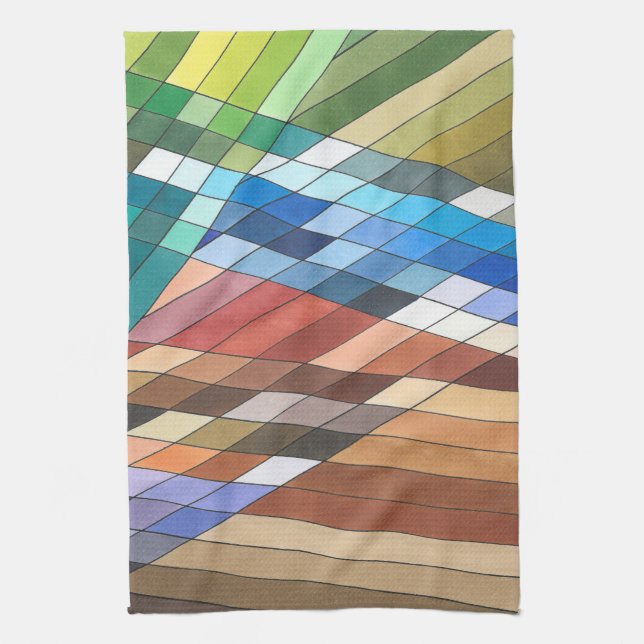 Abstraktes Muster mit Handgemalt Geschirrtuch (Vertikal)