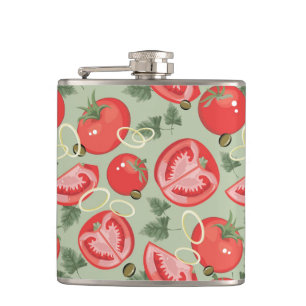 Abstraktes Muster mit Tomate Flachmann