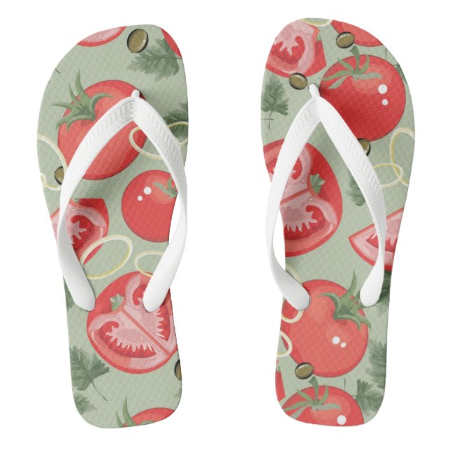 Abstraktes Muster mit Tomate Flip Flops (Fußbett)