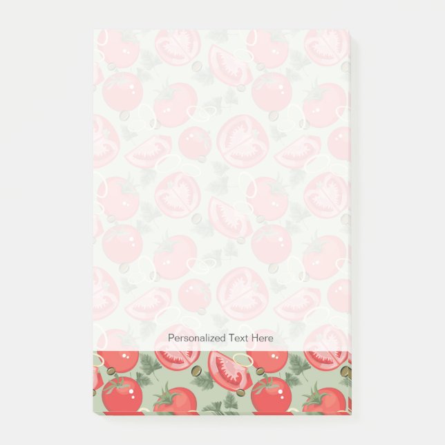 Abstraktes Muster mit Tomate Post-it Klebezettel (Vorderseite)