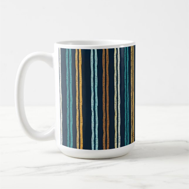 Abstraktes Muster mit vertikalen Linien Kaffeetasse (Links)