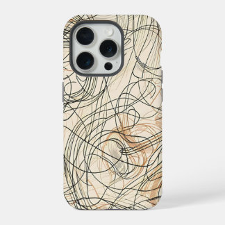 Abstraktes Muster mit wirbelnden Linien iPhone 15 Pro Hülle