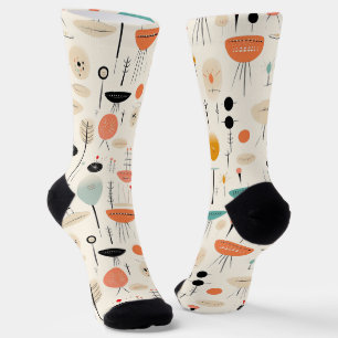 Abstraktes Muster Mitte des Jahrhunderts Socken