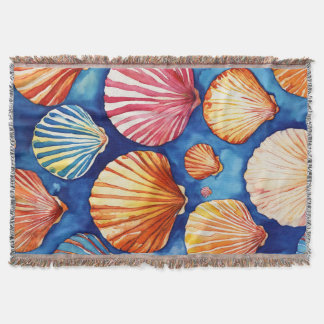 abstraktes Muster: Muscheln blau braun Decke