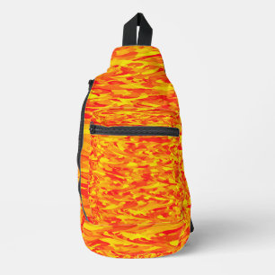 Abstraktes Muster Orange Red Gelb Crossbody Bag
