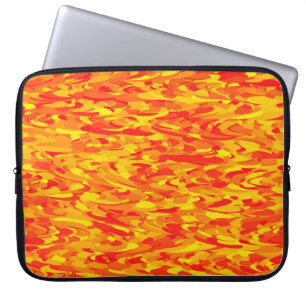 Abstraktes Muster Orange Red Gelb Laptopschutzhülle