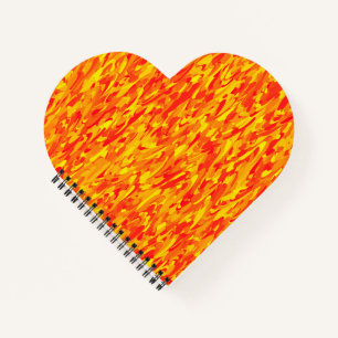 Abstraktes Muster Orange Red Gelb Notizbuch