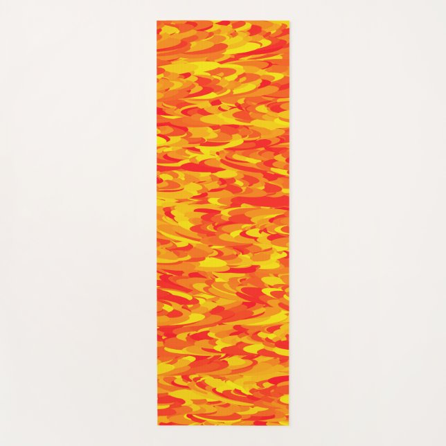 Abstraktes Muster Orange Red Gelb Yogamatte (Vorderseite)