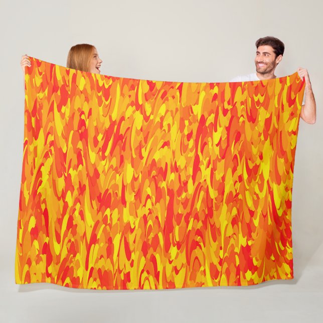 Abstraktes Muster Orange Rot Gelb Fleecedecke (Beispiel)