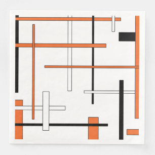 Abstraktes Muster - orange Serviette