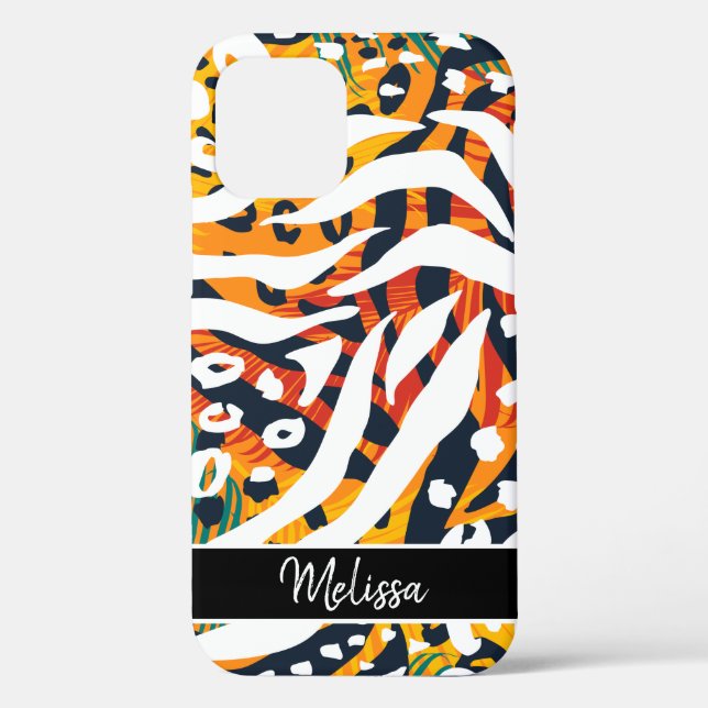 Abstraktes Muster Personalisierter Name des Tieres Case-Mate iPhone Hülle (Rückseite)