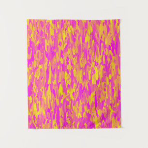 Abstraktes Muster Pink Gelb Orange Wandteppich
