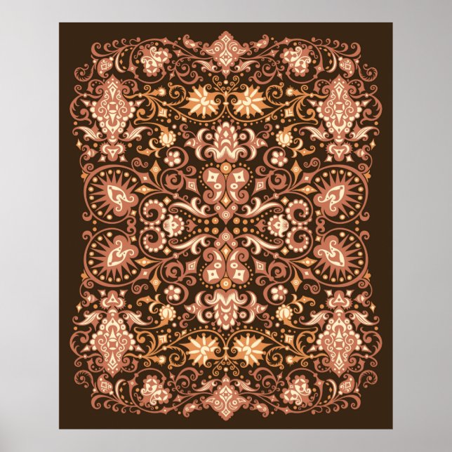 Abstraktes Muster. Psychedelische Farben welliger  Poster (Vorne)