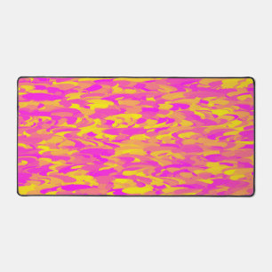 Abstraktes Muster Rosa Gelb Orange Schreibtischunterlage