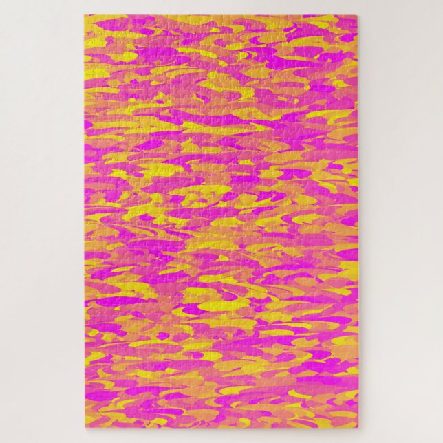 Abstraktes Muster Rosa Gelborange (Vertikal)
