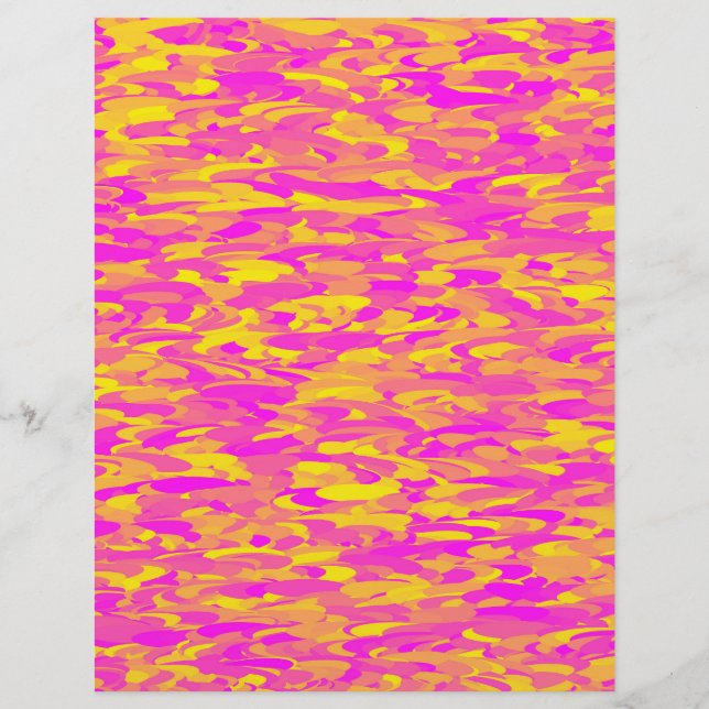 Abstraktes Muster Rosa Gelborange Briefbogen (Vorderseite)