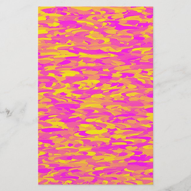 Abstraktes Muster Rosa Gelborange Briefpapier (Vorderseite)