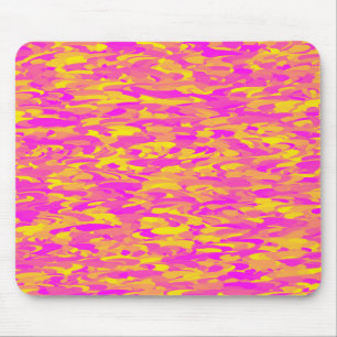Abstraktes Muster Rosa Gelborange Mousepad
