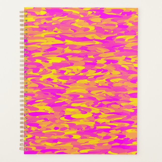 Abstraktes Muster Rosa Gelborange Planer (Vorderseite)